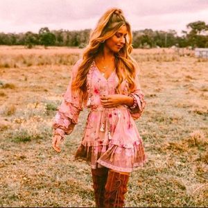 NWT! SHEBA-BOHO CHIC FLORAL PRINT RUFFLE MINI